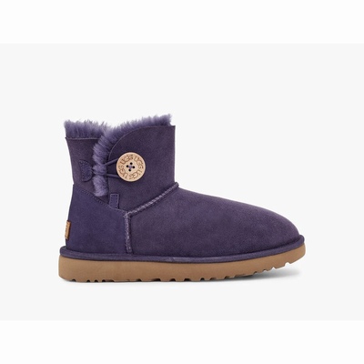 Botas UGG Mini Bailey Button II Mulher Roxo Escuro | PT-LOMHG